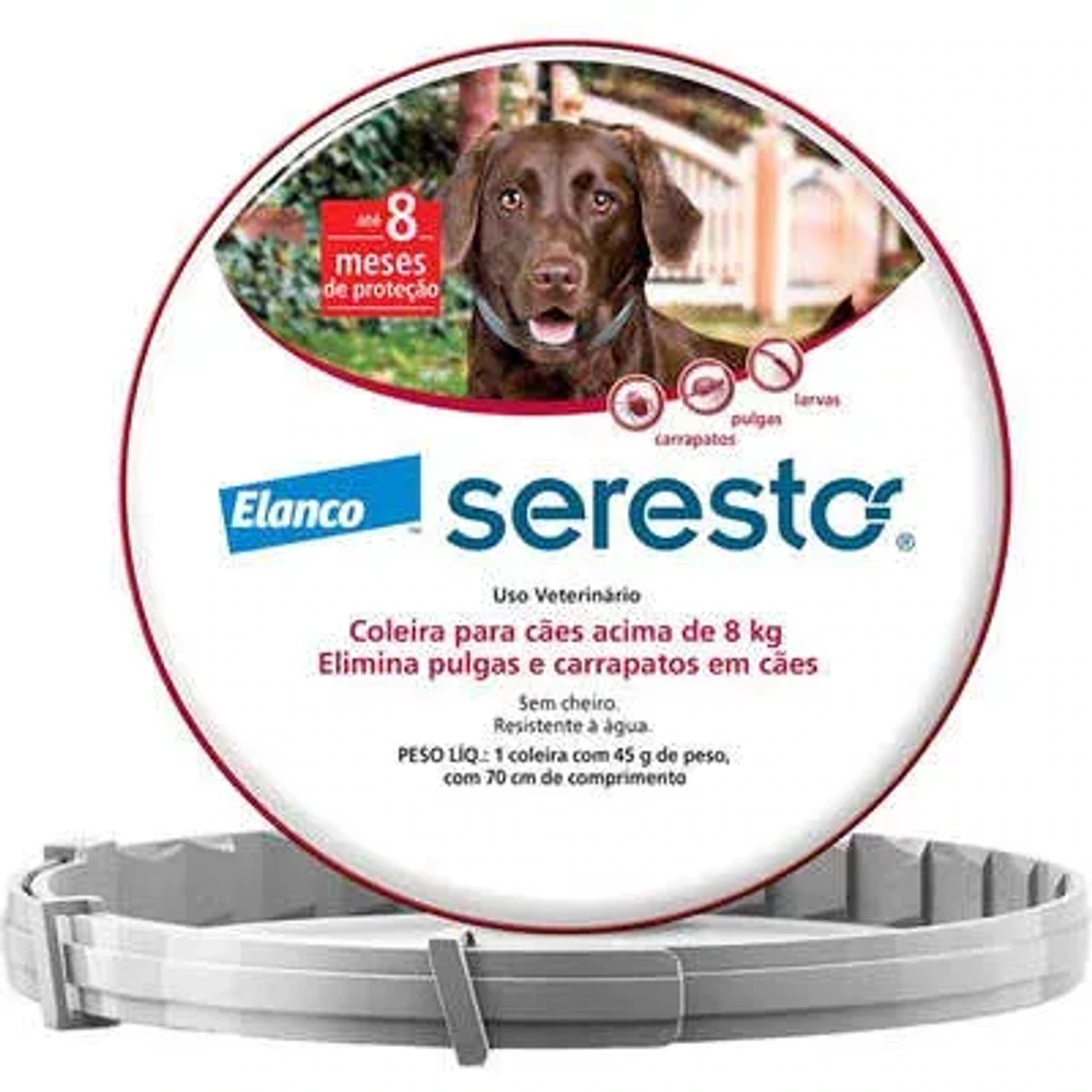 Coleira Seresto Grande acima de 8kg da marca Bayer no Pet Shop Bichos & Cia em Ubá