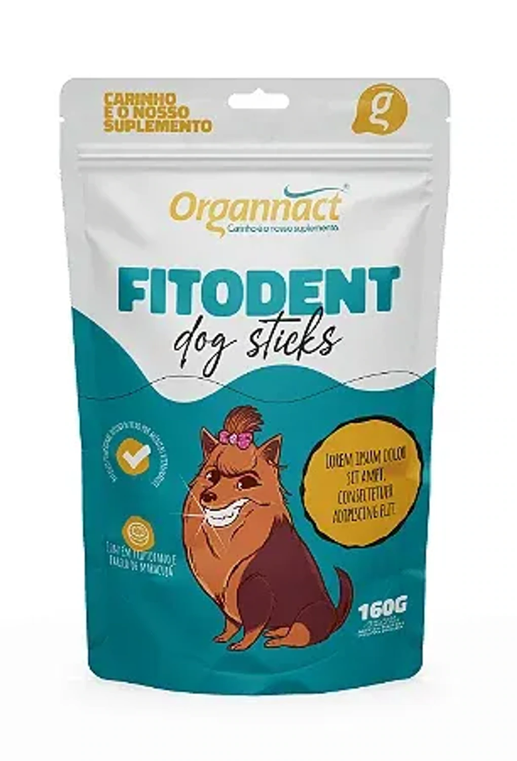 Fitodent Dog Sticks 160g da marca Organnact no Pet Shop Bichos & Cia em Ubá