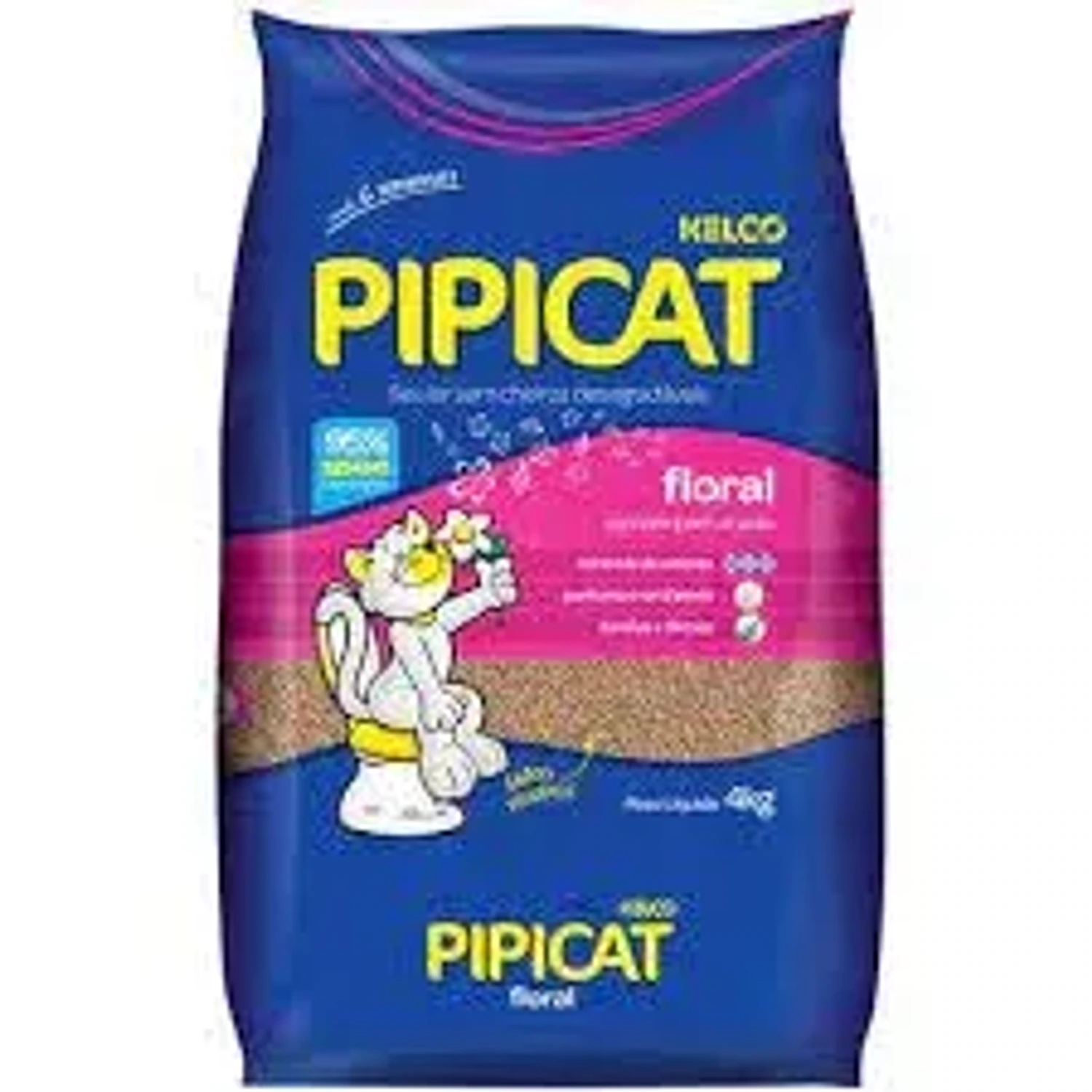 Areia Sanitária Pipicat Floral 4kg da categoria Higiene no Pet Shop Bichos & Cia em Ubá