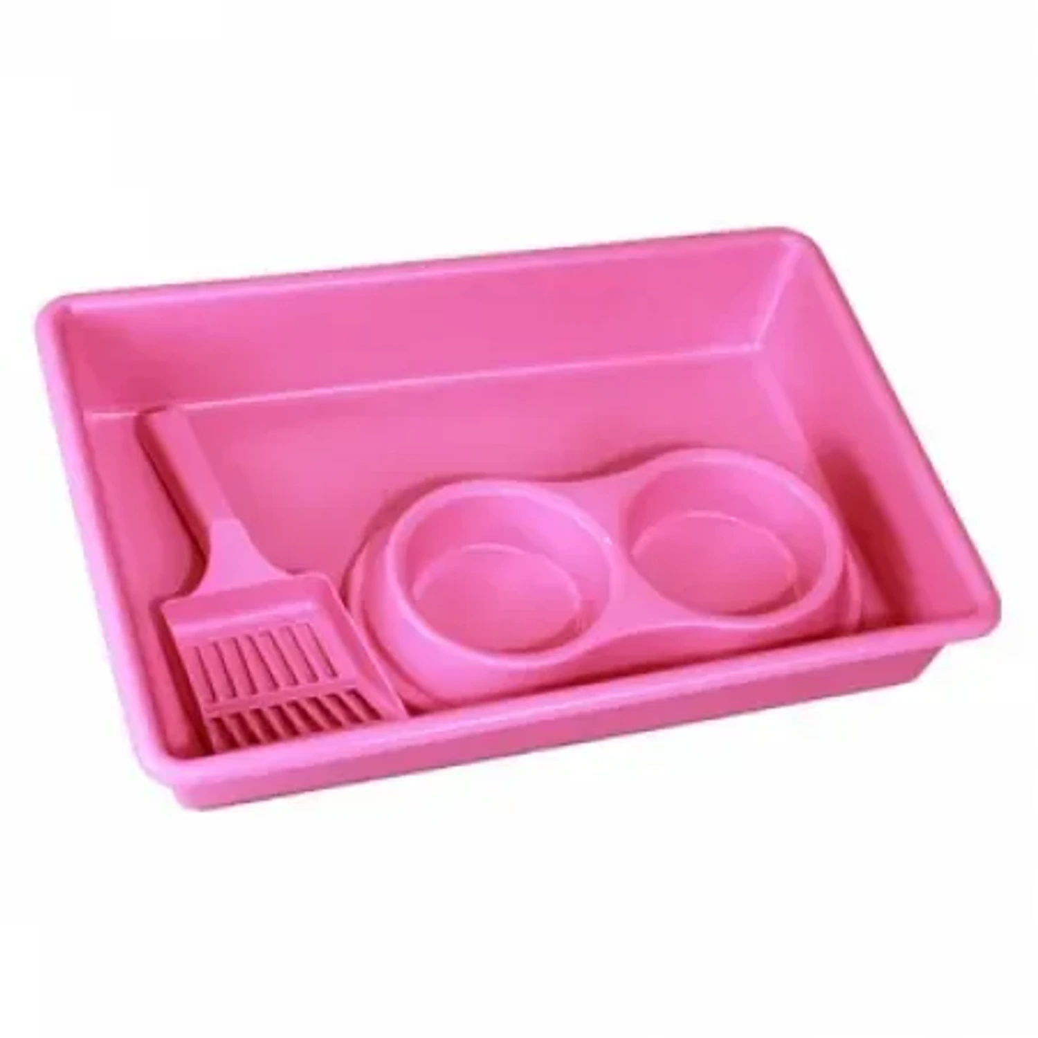 Kit Bandeja Pá e Comedouro Rosa da categoria Acessório e outras Utilidades no Pet Shop Bichos & Cia em Ubá