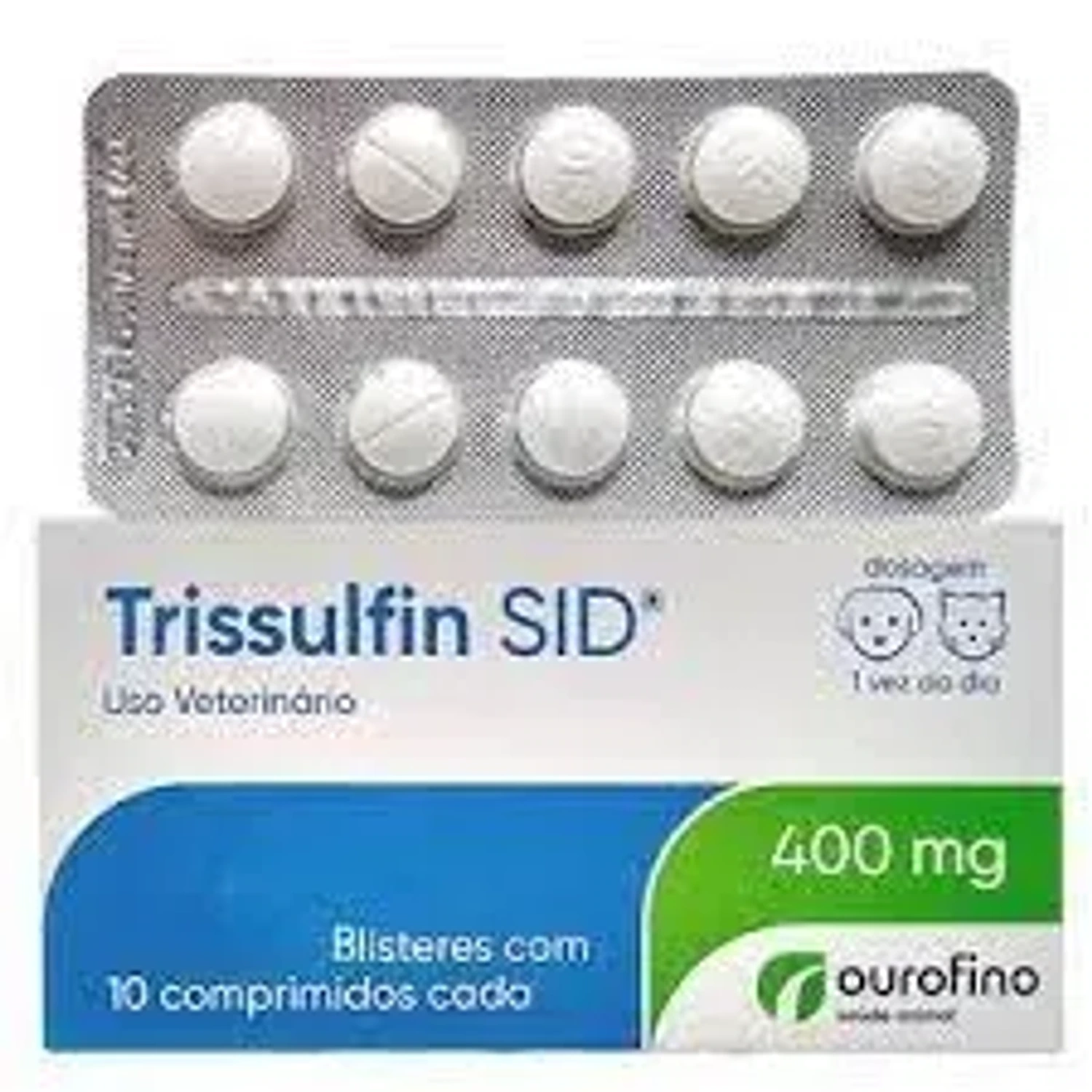 Trissulfin SID 400mg Cada Cartela da marca Ouro Fino no Pet Shop Bichos & Cia em Ubá