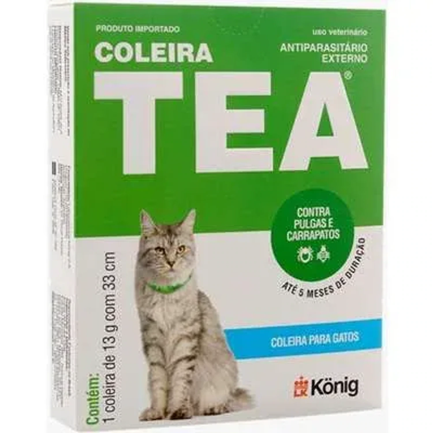 Coleira Tea Gatos da marca Konig no Pet Shop Bichos & Cia em Ubá