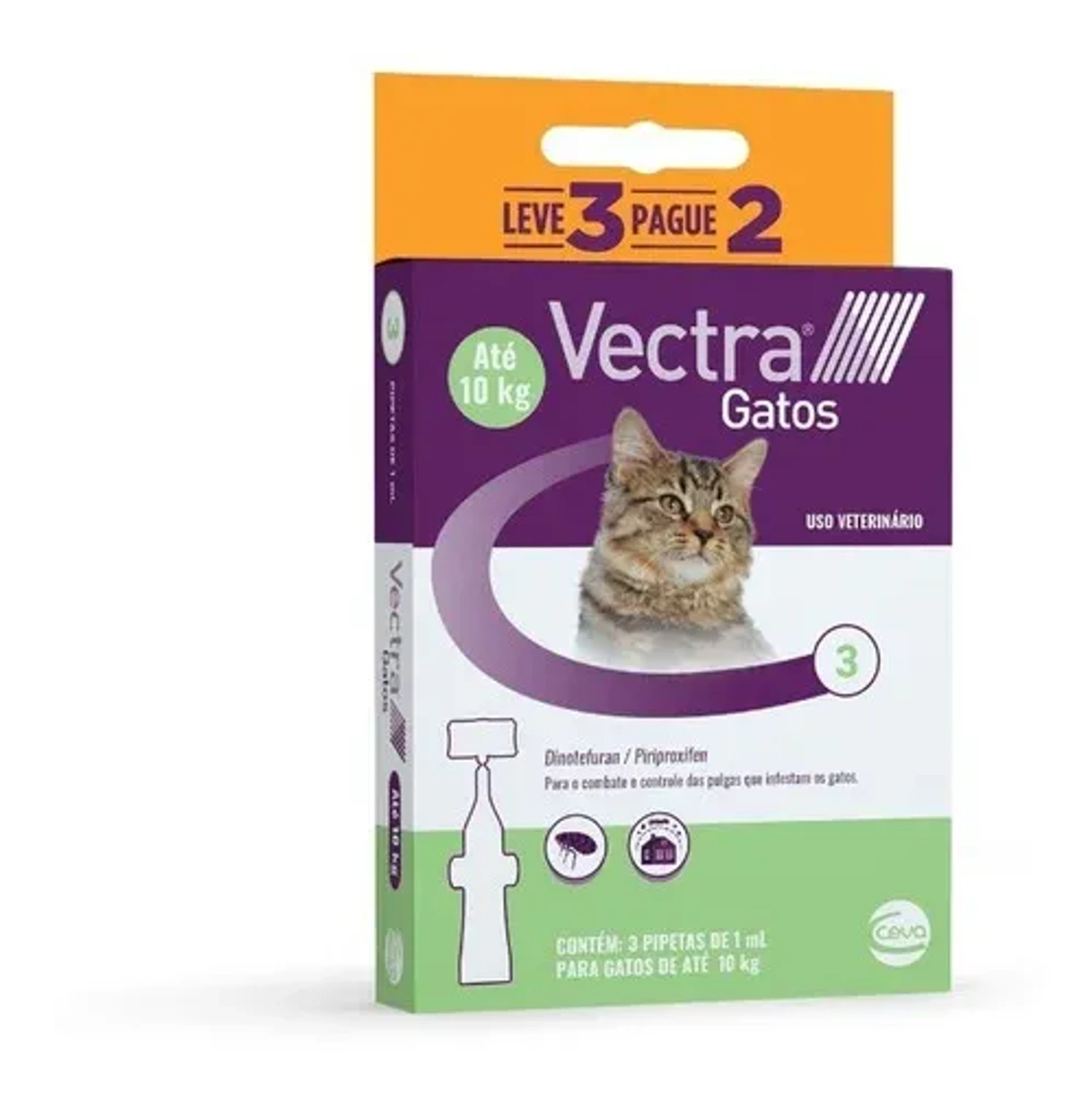 Vectra gatos KIT COM 3 da marca Ceva no Pet Shop Bichos & Cia em Ubá