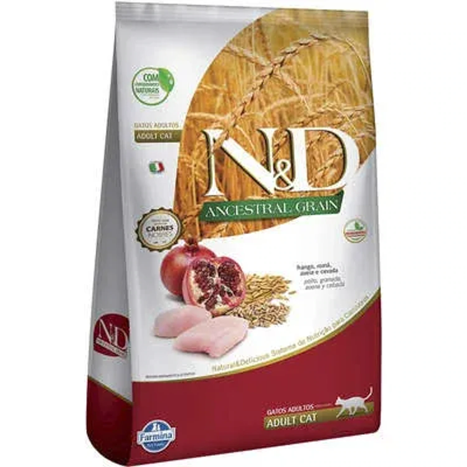 Ração ND Ancestral Feline Frango Adulto 1,5 kg da marca FARMINA no Pet Shop Bichos & Cia em Ubá