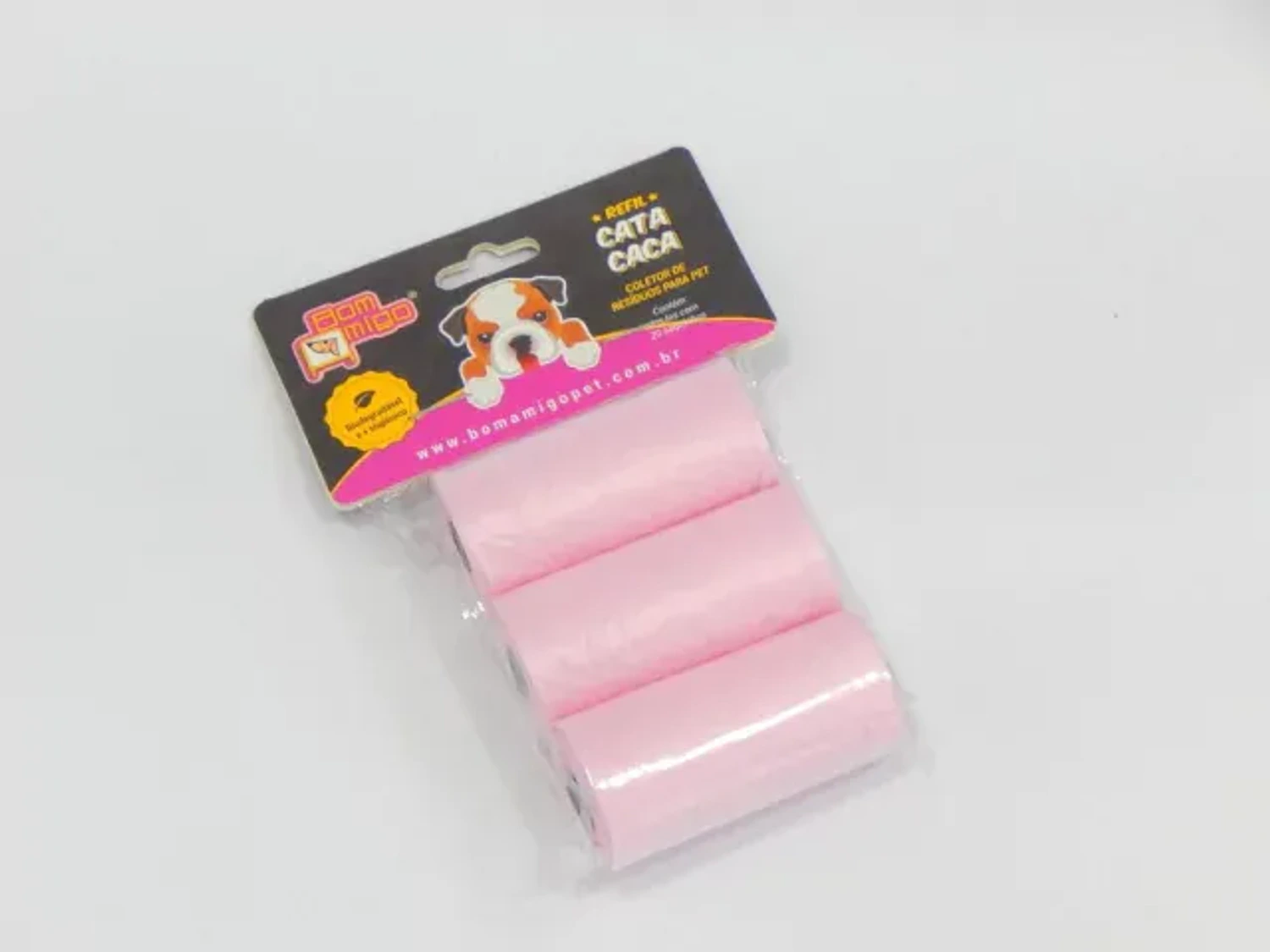 Refil Cata Caca Rosa com 3 da categoria Higiene no Pet Shop Bichos & Cia em Ubá