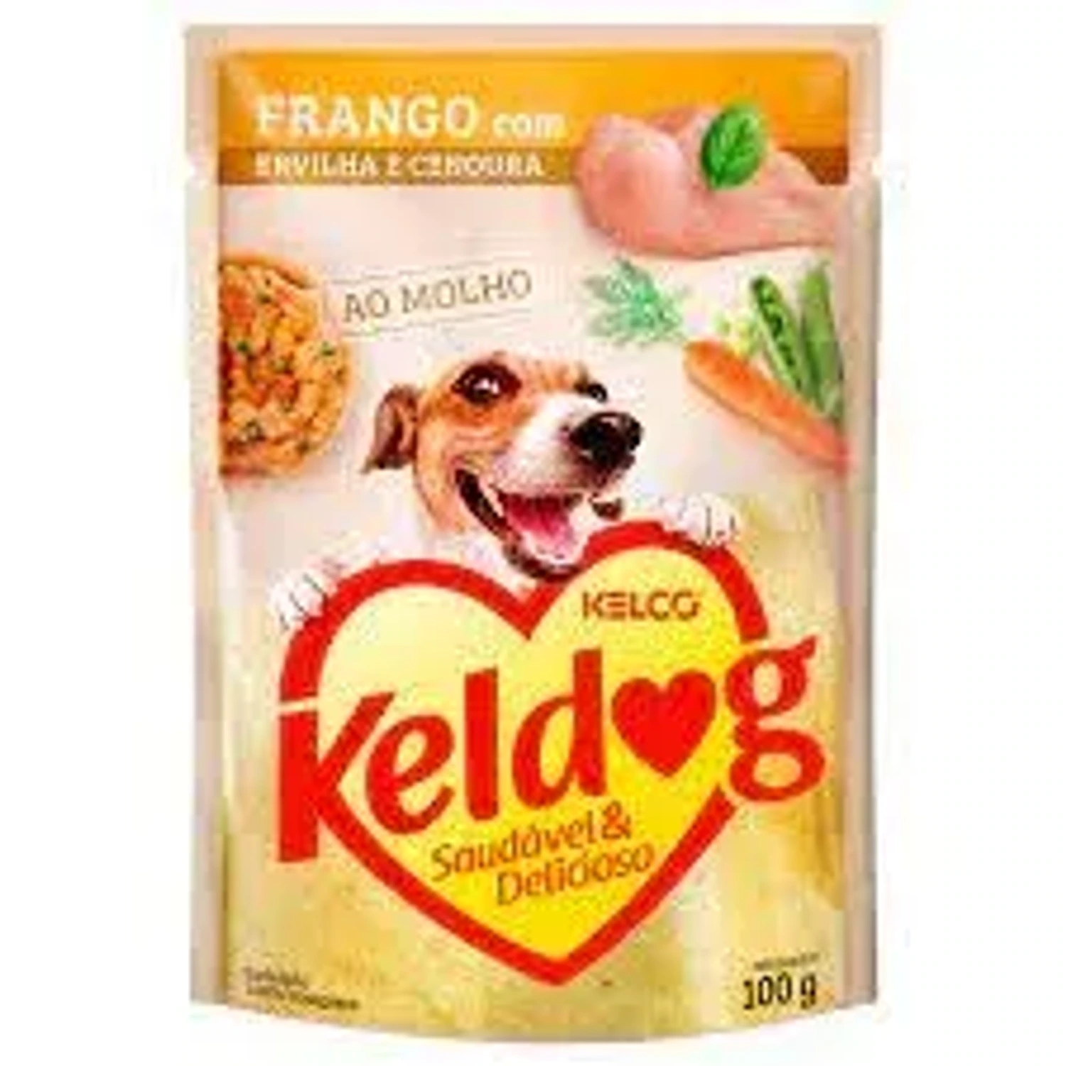 Keldog alimento úmido frango ervilha e cenoura da marca Kelko no Pet Shop Bichos & Cia em Ubá