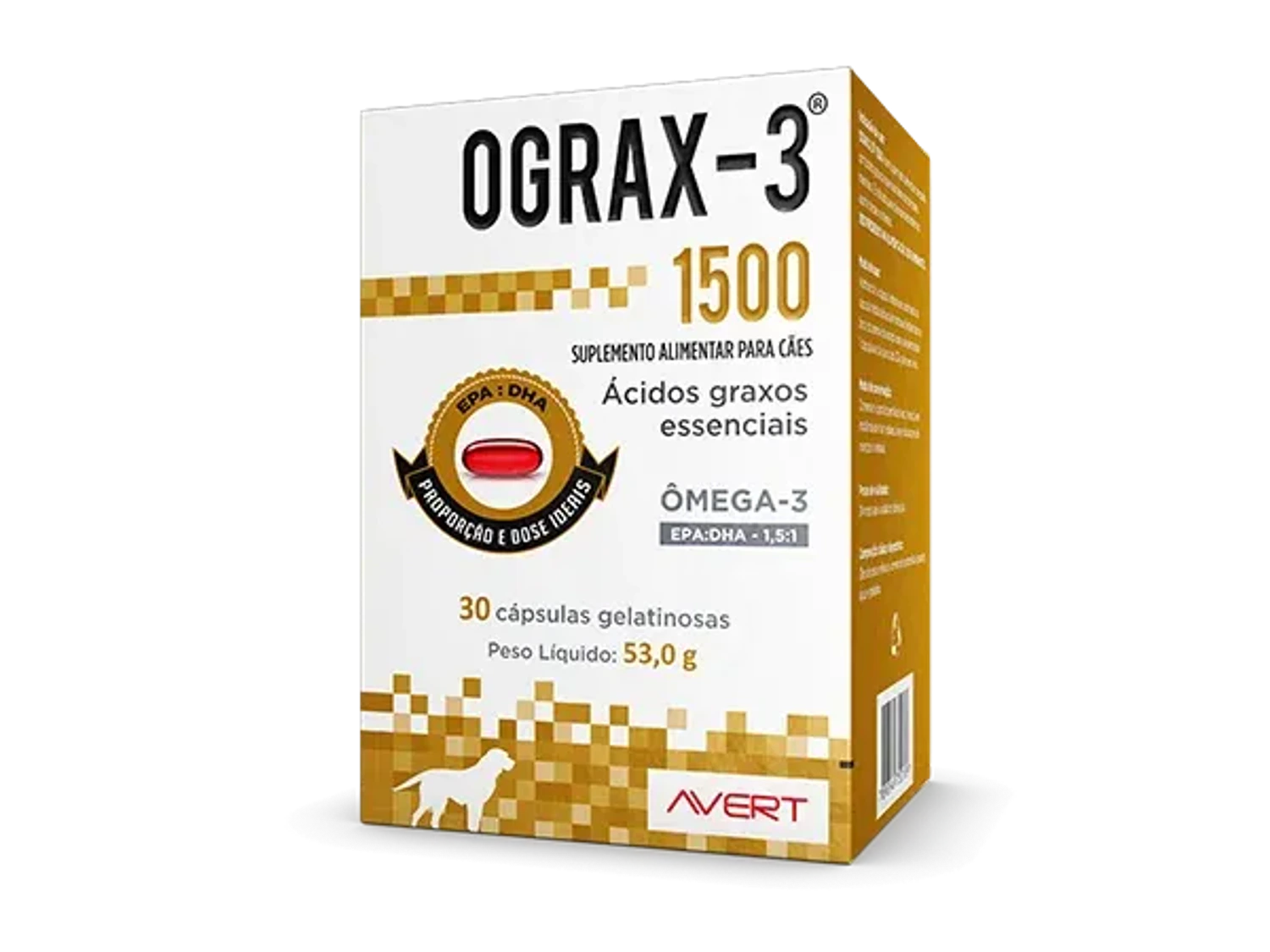 Ograx-3 1500 MG da marca AVERTS no Pet Shop Bichos & Cia em Ubá
