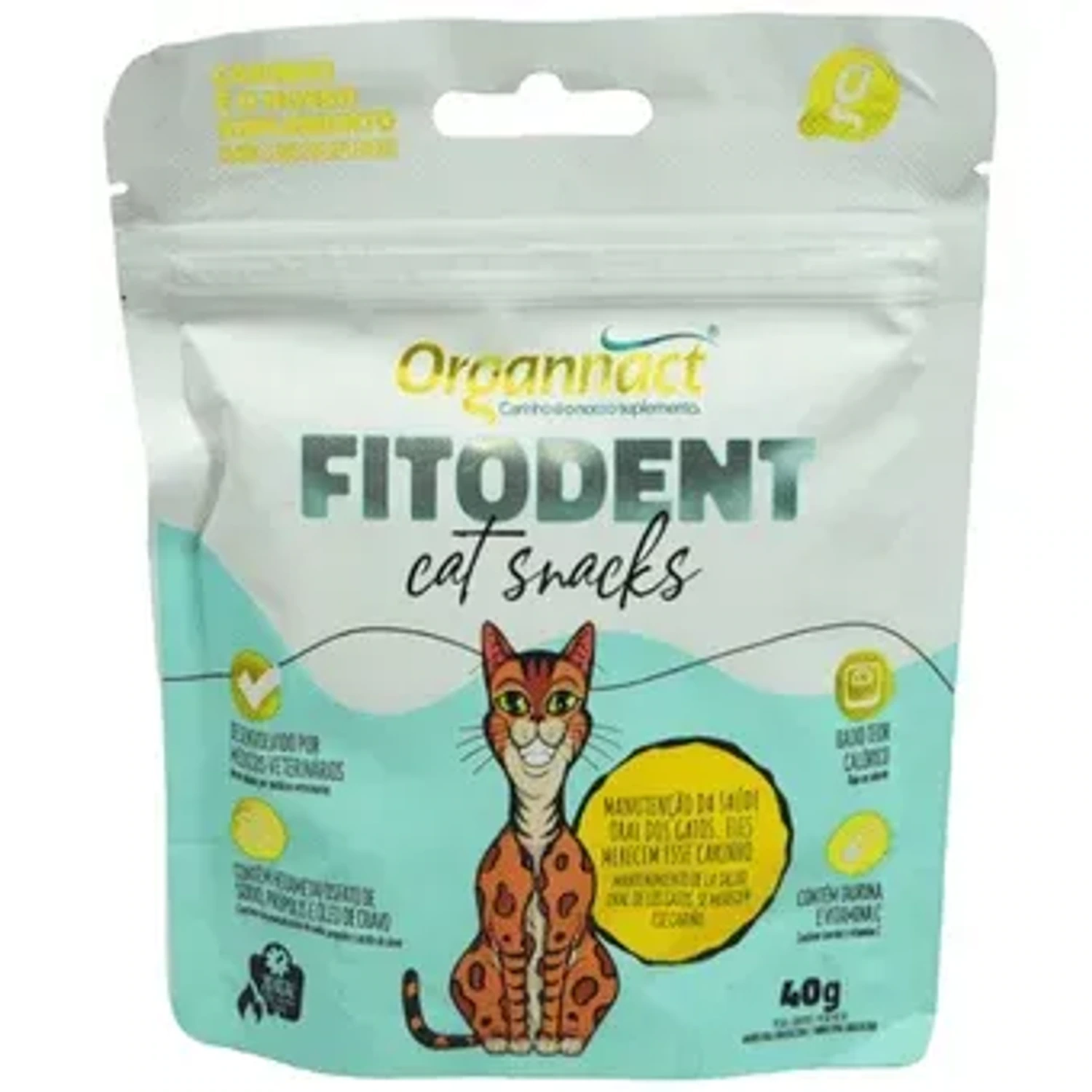 Fitodent Cat Snacks 40 grs da marca Organnact no Pet Shop Bichos & Cia em Ubá