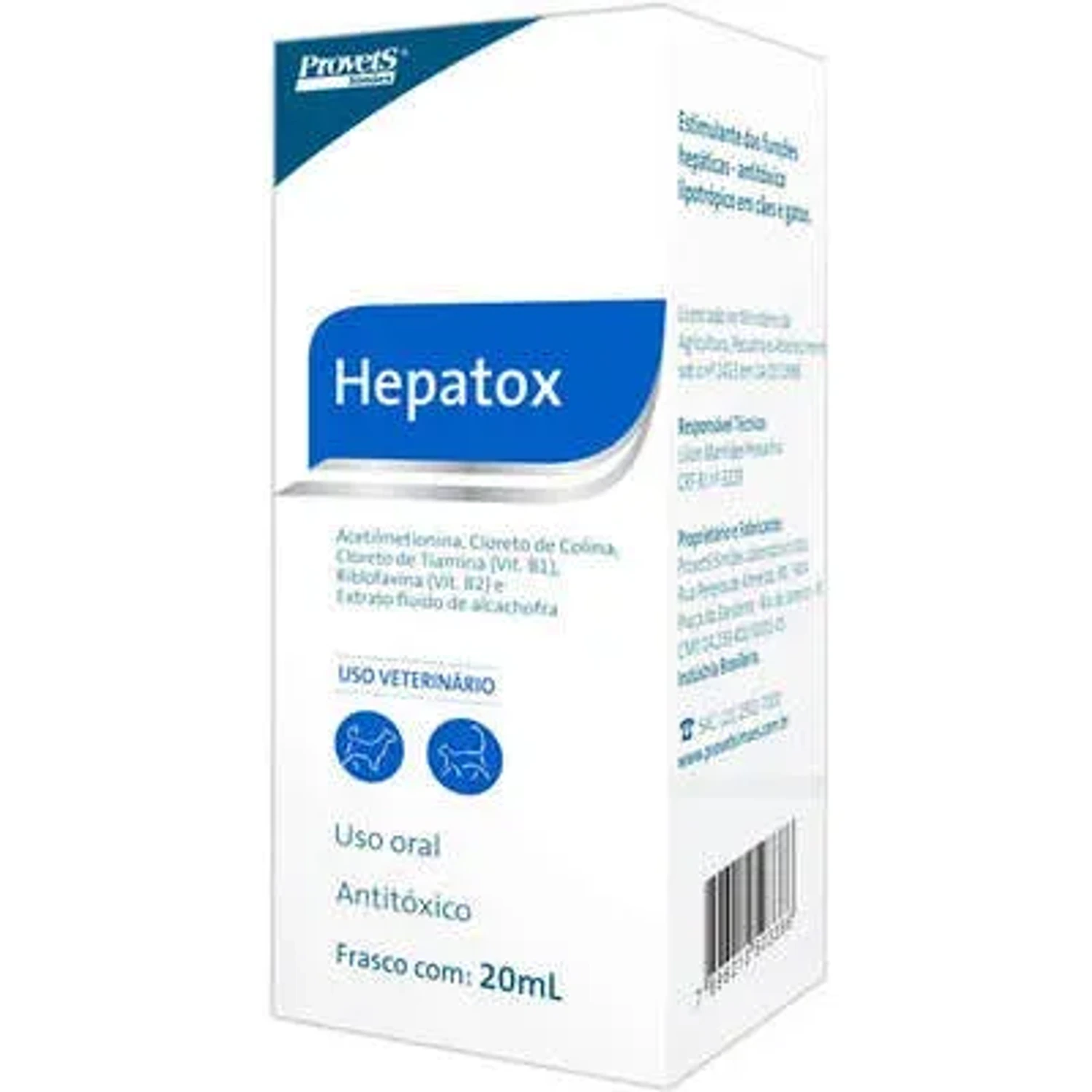 Hepatox 20 ml da categoria Farmácia e Medicina no Pet Shop Bichos & Cia em Ubá