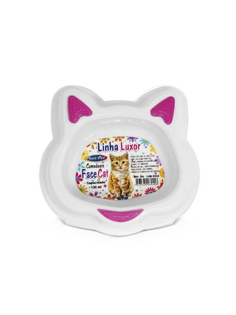 Comedouro Luxor Face Cat Rosa 130 ml