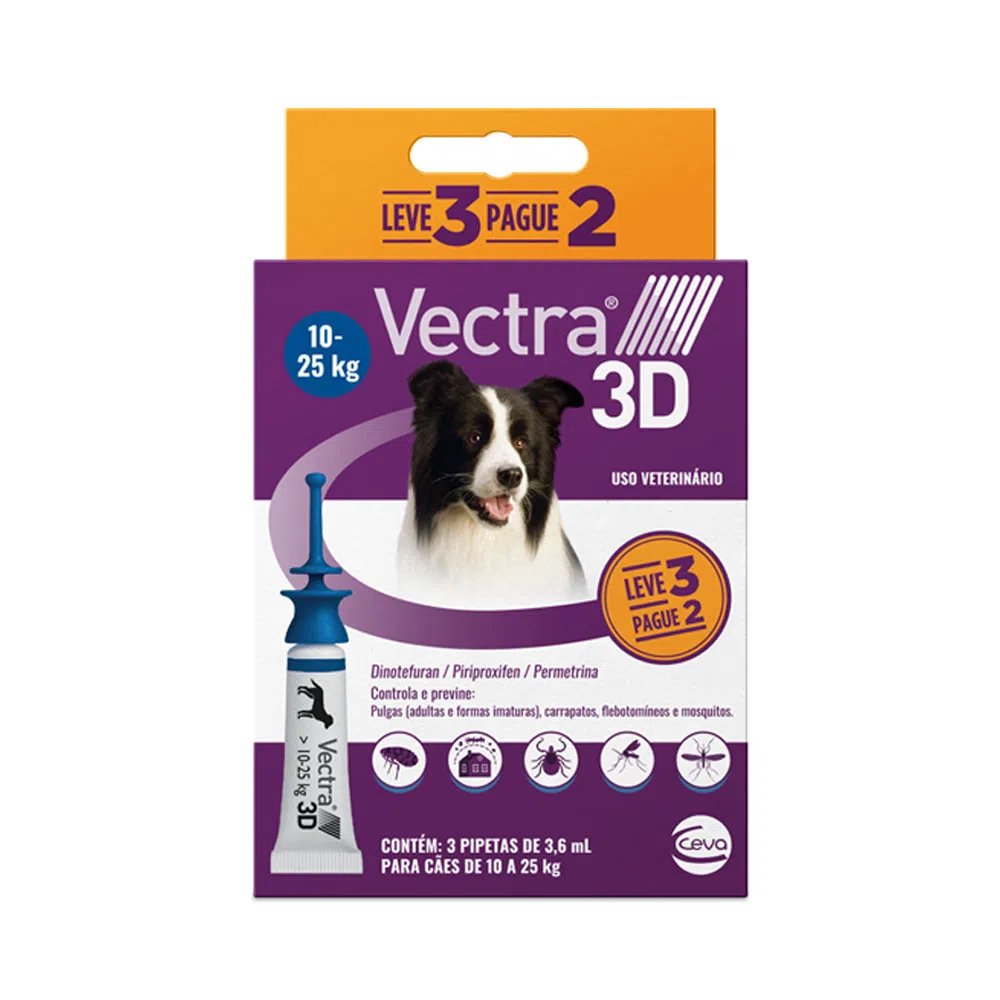 Vectra 3d Cães 10 A 25 KG