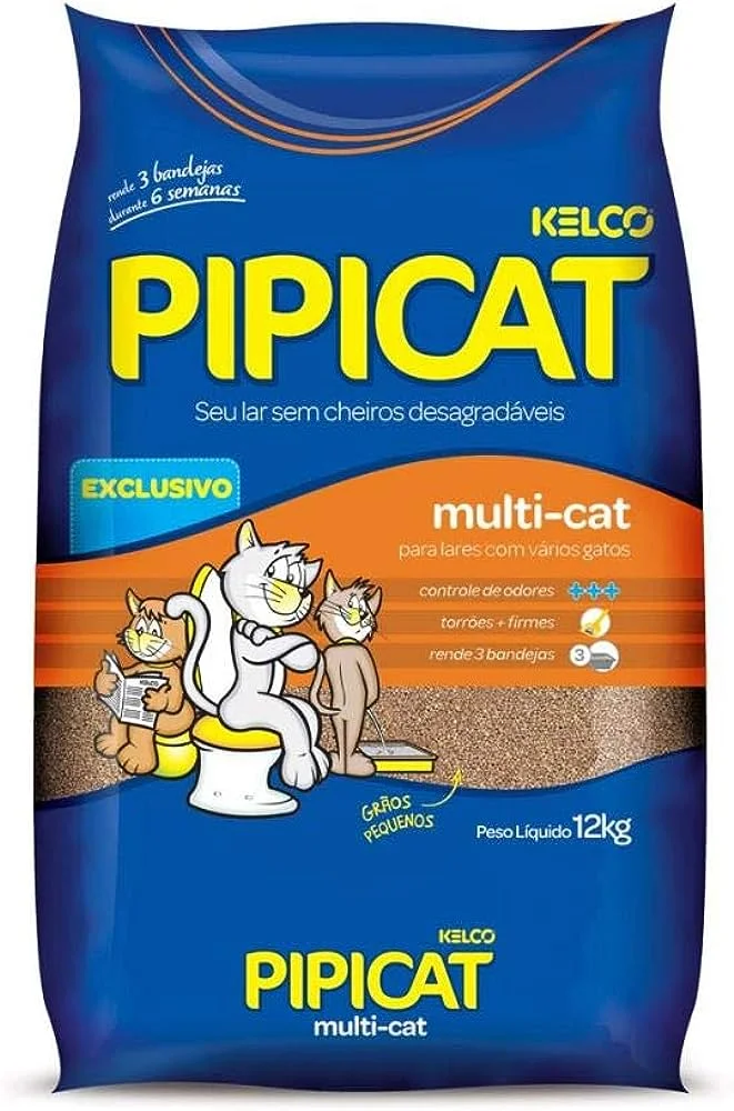 Areia Sanitária Pipicat Multicat 12 kg