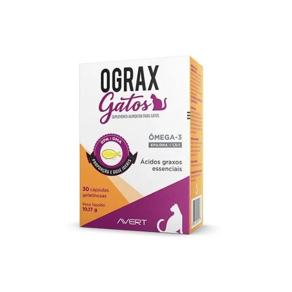 Ograx gatos com 30 cápsulas