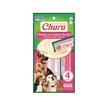 Churu Para Cães Sabor Frango Com Salmão (Blister Com 4 unidades)