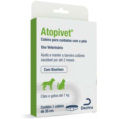 Coleira Atopivet 35 cm para Cães e Gatos até 7 kg no Pet Shop Bichos & Cia em Ubá